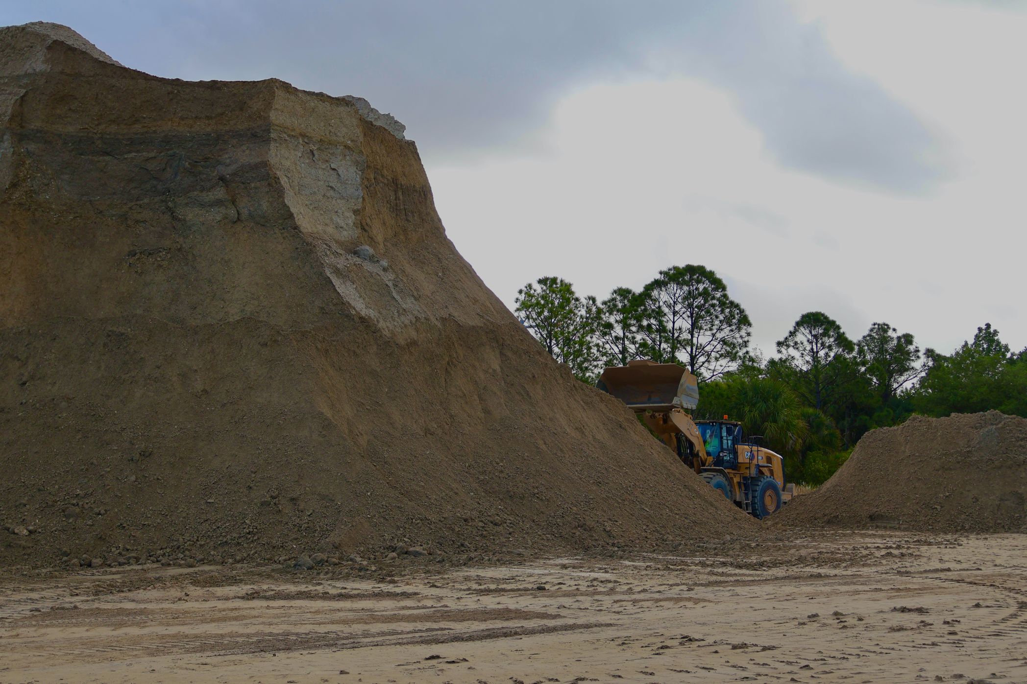 Shell material stockpile